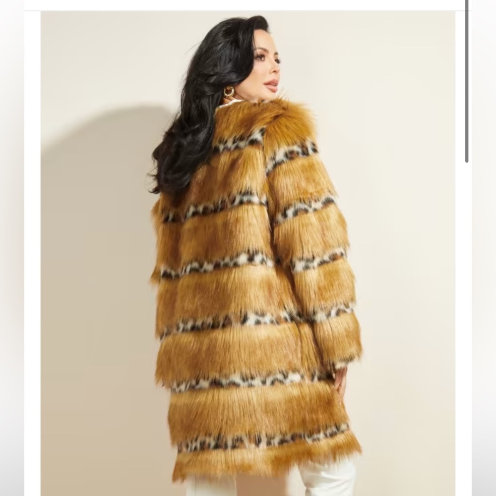 NWOT Guess Marciano furry coat - Picture 4 of 8